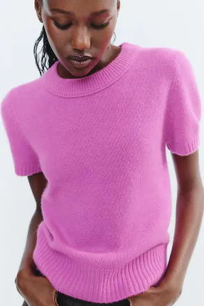 Maeve Mercer Cashmere Short Sleeve Sweater