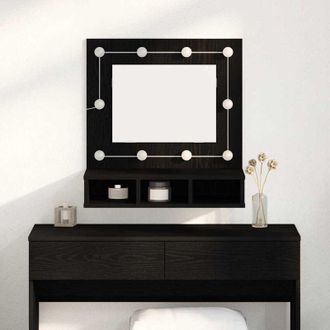 vidaXL Armario De Espejo Con Estante Roble Negro 62 X 31.5 X 62 Cm Vidaxl