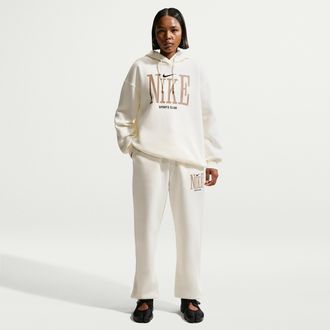 Nike Womens Nike Sportswear Phoenix Fleece Oversized High-Waisted Jogger Pants in White | IR1731-133
