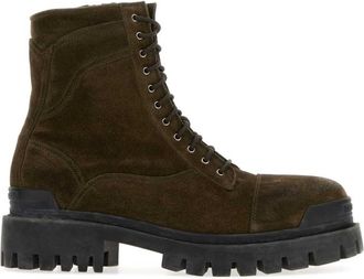 Balenciaga Brown Solid Strike Boots