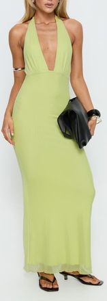 Princess Polly Astrazia Halter Maxi Dress in Green at Nordstrom, Size 10