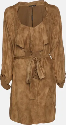Elie Tahari Brown Velvet Melrose Belted Tunic