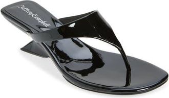 Jeffrey Campbell Medellin Wedge Flip Flop in Black Patent at Nordstrom, Size 7.5