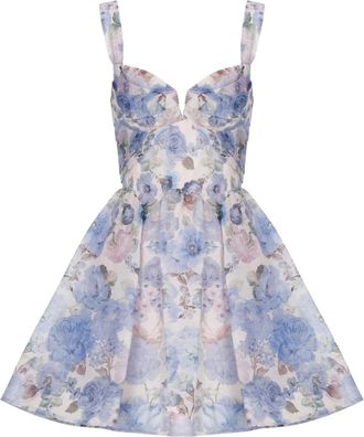 Zimmermann Rebellion Drape Mini Dress - Dames - Korte kleedjes - Veelkleurig - S - Katoen - Kleedjes