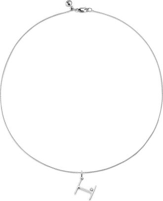 Monica Vinader Lab Grown Diamond Initial Pendant in Sterling Silver H at Nordstrom