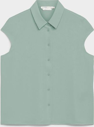 Contemporaine Womens Cap-sleeve silky shirt