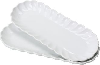 BIA Cordon Bleu Petal Set of 2 Oblong Serving Platters Set in White at Nordstrom Rack