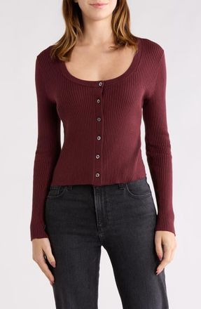 Paige Lima Organic Cotton Blend Cardigan in Oxblood at Nordstrom, Size Xx-Small