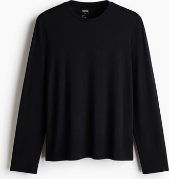H&M Warming Langarmshirt in Regular Fit - Schwarz