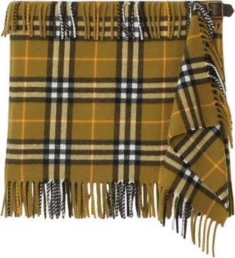 Burberry Check Fringed Mini Scarf Skirt, Size X-Small
