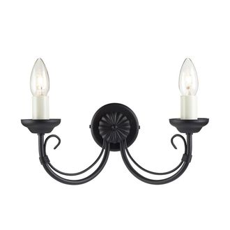 Netlighting Chartwell 2 Light Indoor Candle Wall Light Black E14