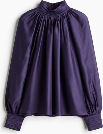 H&M Drapierte Bluse - Purple