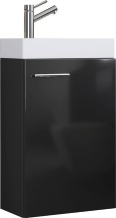 ebuy24 Ebuy24 - Set Vcm De 2 Piezas Lavadero Para Invitados Wc Ba&ntilde;o De Invitados Lavabo Juego De Ba&ntilde;o - Slito (negro)