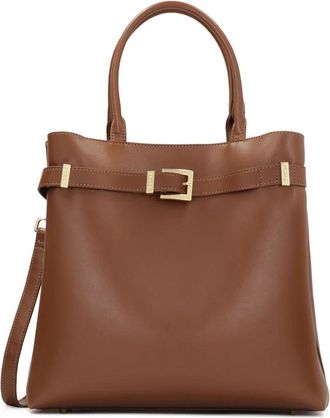 Kazar Bruine leren handtas met gesp - Dames - Handtassen - Bruin - ONE Size - Leer - Tassen