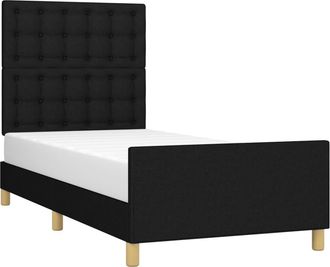 vidaXL Estructura De Cama Con Cabecero De Tela Negro 80x200 Cm Vidaxl
