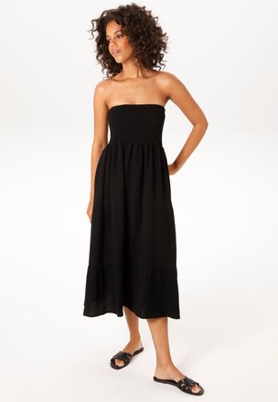 Aniston Sommerkleid ANISTON CASUAL, Damen, Gr. 34, N-Gr, schwarz, Web, Obermaterial: 100% Baumwolle, unifarben, figurumspielend kniefrei, Kleider Sommerkleid,