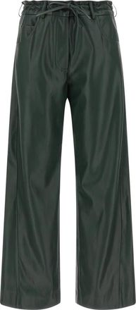 Nude Kunstleren Broek - Dames - Leren Broeken - Groen - XS - Leer - Broeken