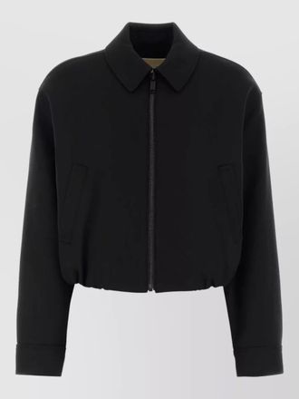 Michael Kors twill bomber jacket cropped collar buttoned cuffs