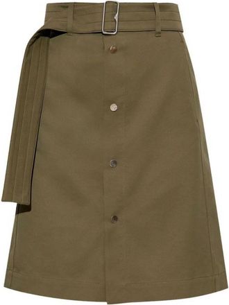 Burberry Belted Buttoned Midi Skirt, Brand Size 10 ( US Size 8 )