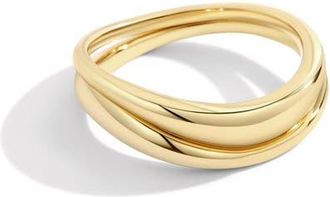 Mint & Lily Organic Stacking Ring Set in 18K Gold Over Sterling Silver at Nordstrom, Size 11
