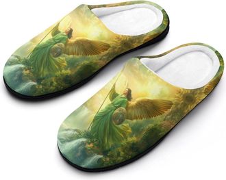 Generic Archangel Gabriel Womens Cotton Slipper Comfortable Cozy Plush Slippers Anti-Skid Indoor House Closed Toe Shoes