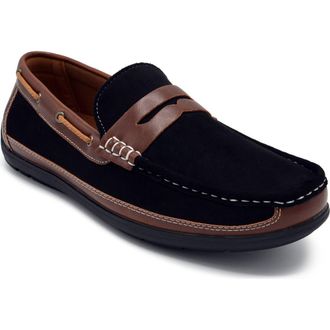 Aston Marc Two-Tone Penny Loafer in Black at Nordstrom Rack, Size 10.5