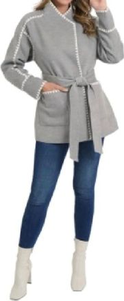 Love Token Lexa Cross Stitch Edge Jacket In Grey