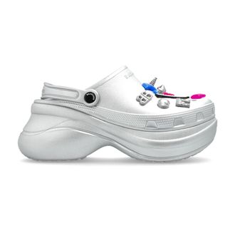 Balenciaga Clogs, female, Gray, Size: 5 US Shoes with colorful appliqués