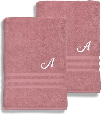 Linum Home Textiles 100% Turkish Cotton Personalized 2Pc Denzi Bath Towel Set