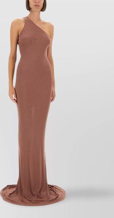 Rick Owens one shoulder fitted floor-length dress