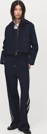 Mango Pantaloni diritti righe contrasto navy - Donna - XXL - MANGO