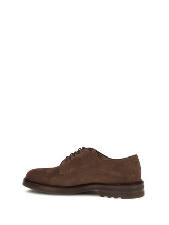 Brunello Cucinelli Mens Suede Lace-Up Shoes Mushroom Calf Leather (bos Taurus) Flat
