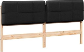 vidaXL Cabecero Tapizado Marr&oacute;n Y Negro 200 Cm Madera De Pino Macizo Vidaxl