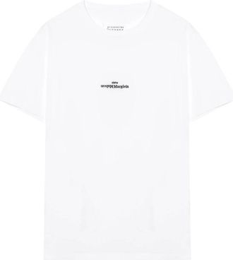 Maison Margiela Omgekeerd Logo T-shirt - Heren - T-shirts - Wit - M - Katoen - Tops