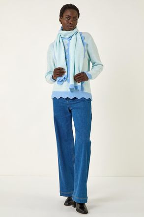 Roman Scalloped Scarf Knit Jumper