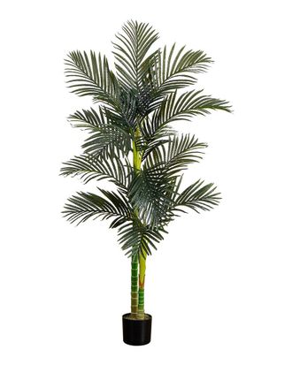 Nearly Natural 6ft Artificial Double Stalk Golden Cane Palm Tree