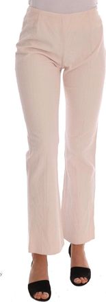 Ermanno Scervino Beige Cotton Stretch Straight Trousers Womens Pants (Pre-Owned)