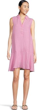 Lilly Pulitzer Ellowyn Linen Dress Womens Dress Sunkissed Pink X Resort White : XXS