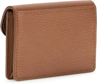 Ferragamo Womens Gancini Keychain Mocha Bisque Calf Leather Bos Taurus Wallet