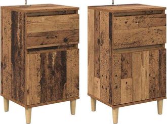 vidaXL Armario De Noche Con Caj&oacute;n 2 Pcs Madera Vieja 40 X 35 X 70 Cm Vidaxl