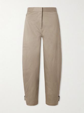 Proenza Schouler Pantaloni A Gamba Affusolata In Twill Di Misto Cotone Serene - Marrone
