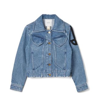 Patou Iconic Denim Shaped Jacket - female - Patou - Denim Jackets - Blue - XS - Jackets