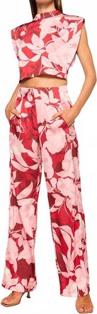 Misa Rita Pants In Flora Rosada Satin