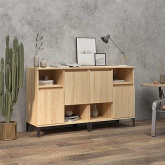 Berkfield Home Sideboards 2 pcs Sonoma Oak 60x35x70 cm Engineered Wood in Brown | Size: 60 x 35 x 70 cm