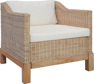 vidaXL Vidaxl - Sill&oacute;n Con Cojines Rat&aacute;n Natural