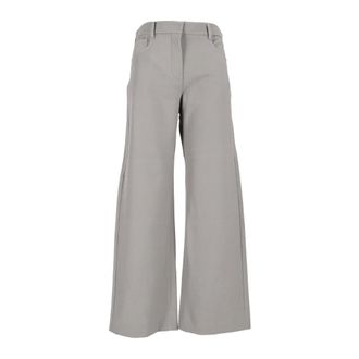 Max Mara Gela Wide Broeken - Dames - Broeken - Grijs - Maat: XS