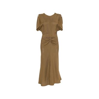 Victoria Beckham Bela Ruched Midi Dress