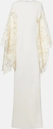 Oscar De La Renta Caftano in misto seta con ricamo