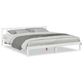 Berkfield Home Extra Long Bed Frame without Mattress White 200x210 cm Solid Wood Pine