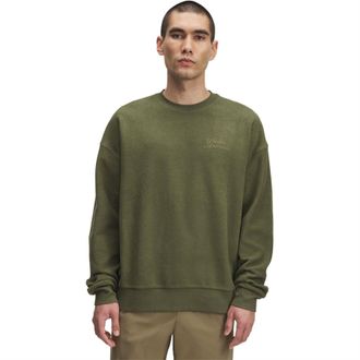 Under Armour Heren-sweatshirt van badstof met drop-schouder en opdruk (Groen)